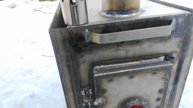 Печка в палатку из титана длительного горения, первый запуск смотреть онлайн