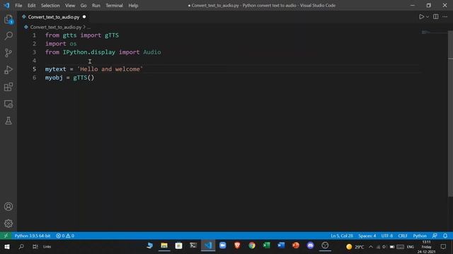 Convert text to audio using Python смотреть онлайн