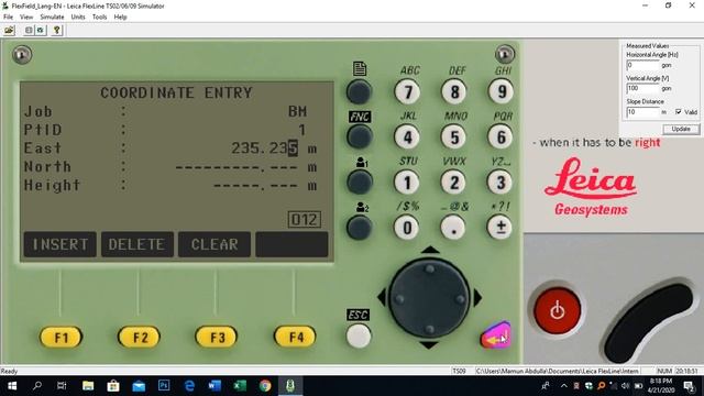 How to input your ENH data in total station Leica ts06plus. смотреть онлайн