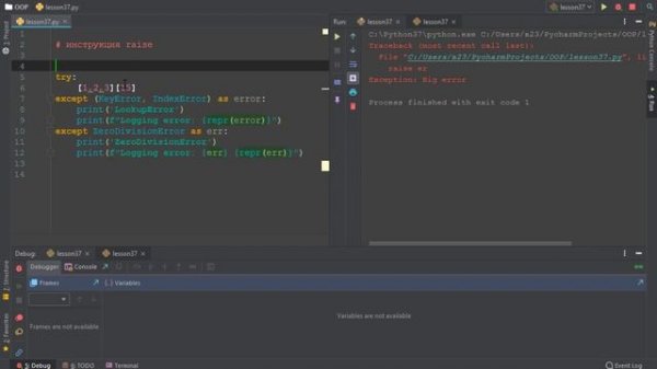 OOP 37 Инструкция raise Возбуждение / Вызов исключений в Python. Raising Exceptions Python