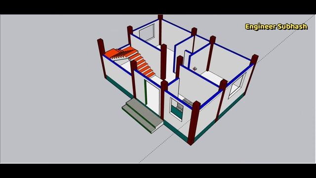 27 By 19 Small House Plan II 513 Sqft Ghar Ka Design II 2 Bhk 3d Floor Plan