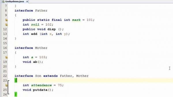 126. Example of One interface extended by more than one interface in Java Programming (Hindi)