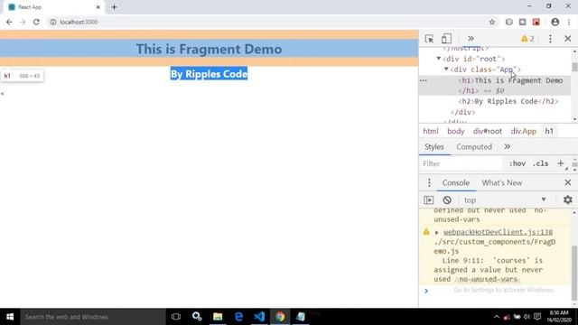 React JS with Hooks & Redux(Beginner's to Advanced) | Understanding React Fragment | Part-24 смотреть онлайн