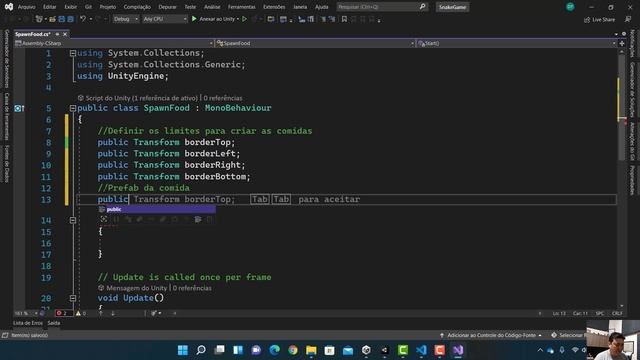 Unity Snake Game - 02 Criando os Prefabs e programando a Comida смотреть онлайн