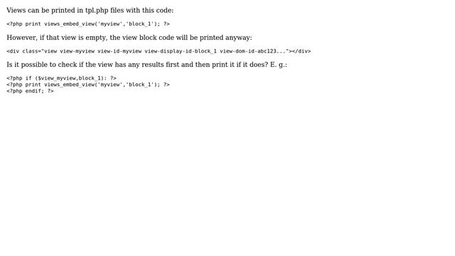Drupal: How to print a view in node.tpl.php only if it's not empty? смотреть онлайн