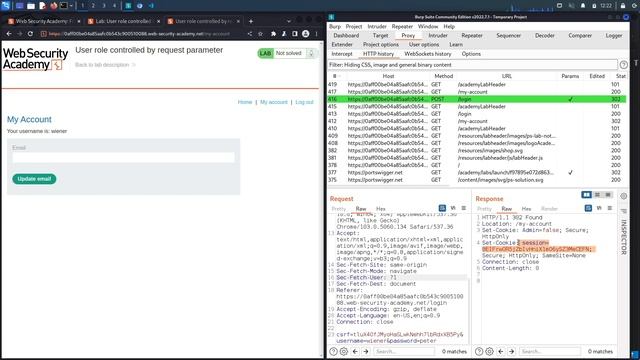Broken Access Control - Lab #3 User role controlled by request parameter | Short Version смотреть онлайн
