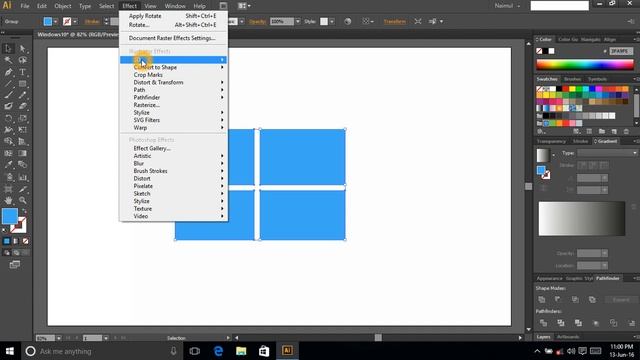 How To Draw Windows 10 Logo In Adobe Illustrator Easily смотреть онлайн