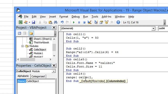 Excel Programmer Course 025 Using Range Object with Cells Object смотреть онлайн