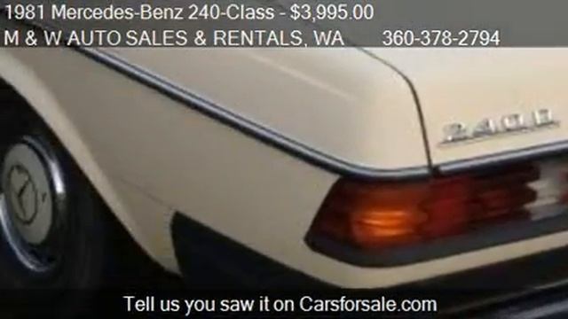 1981 Mercedes-Benz 240-Class 240D for sale in FRIDAY HARBOR, смотреть онлайн