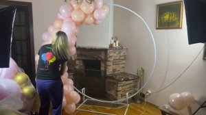 Фотозона разнокалиберная на круглом каркасе