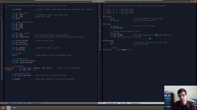 Amateur Makes a Boot Sector 3: Include Files & Hex Printing смотреть онлайн