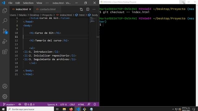 Curso de Git y Github: 5. Deshacer cambios y crear etiquetas смотреть онлайн