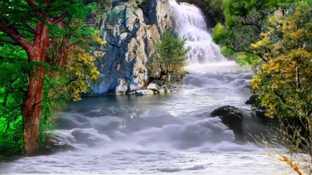 Прекрасные Звуки Лесного водопада Музыка для сна Белый шум HD 1080P смотреть онлайн