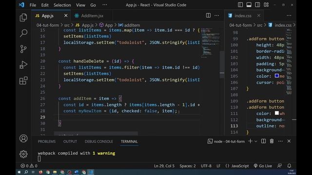 Учим React Работа с формой / #5 – React JS для начинающих смотреть онлайн