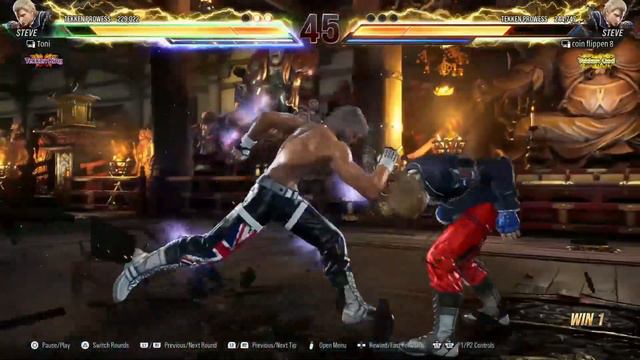 Tekken 8 | Steve Fox Mirror Match | Toni (Custom Outfit) Vs Coin Flippen 8 (P1 Outfit)
