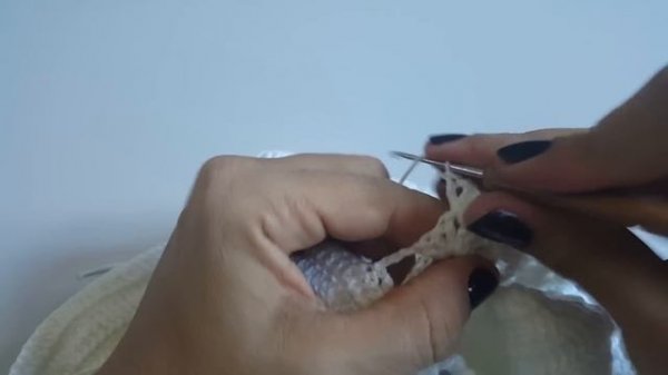 Top-cropped de Crochê, com ponto Abacaxi