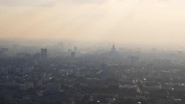 Вид на Москва-сити с Останкинской телебашни смотреть онлайн