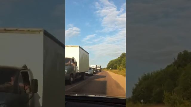 Автомобильная пробка в Яхроме. смотреть онлайн