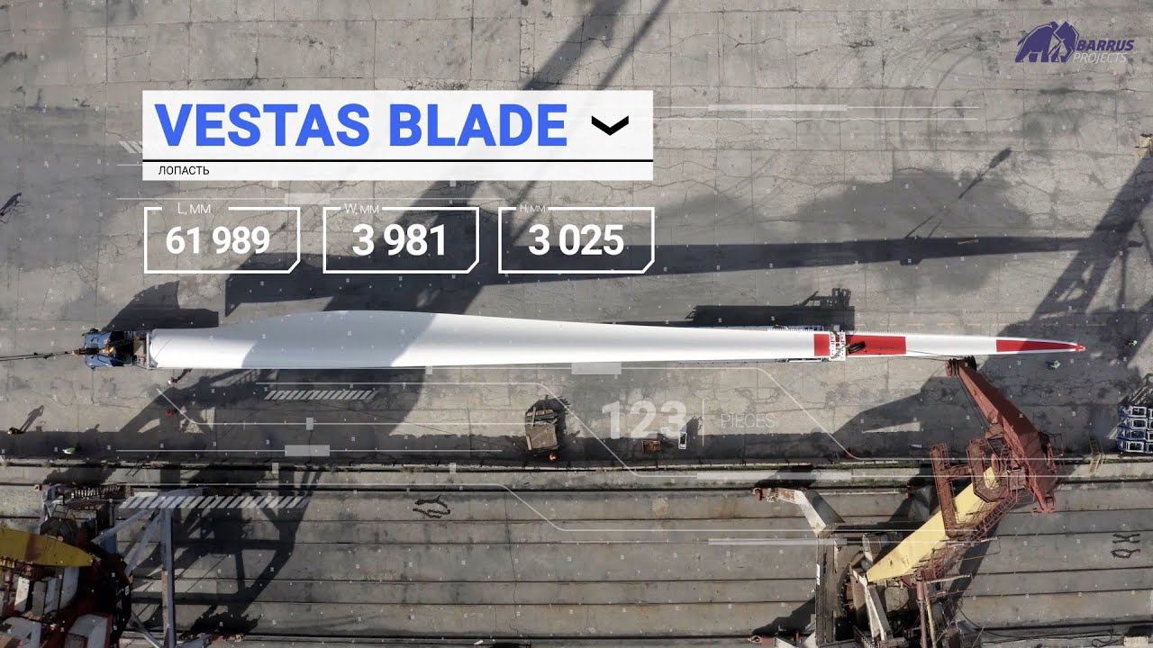 Transportation of wind blades, Barrus, July 2020, video 1 33 смотреть онлайн