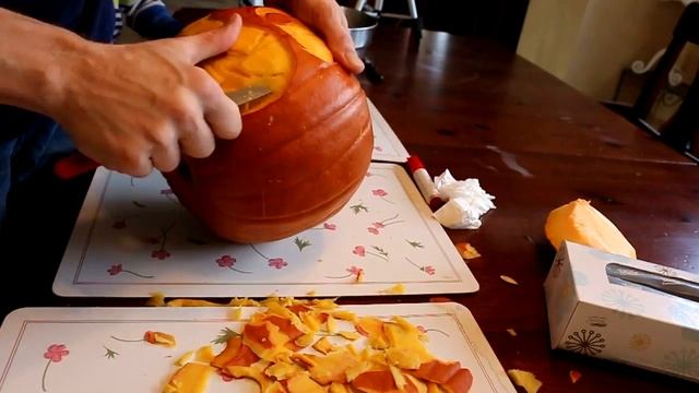 How To Carve A Scary Pumpkin For Halloween With Knife Only - No Tools Needed! - TUTORIAL