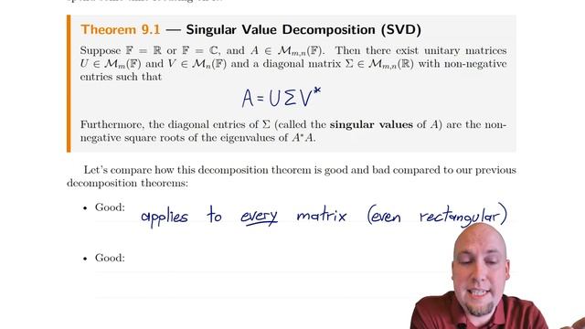 Advanced Linear Algebra - Lecture 34: The Singular Value Decomposition смотреть онлайн