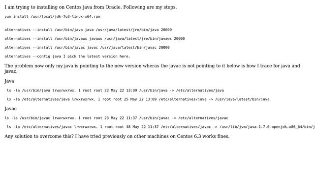 Alternatives not working well for Java installation on Centos 6.4 смотреть онлайн