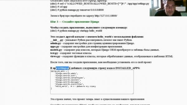 Python django venv приложение в Docker