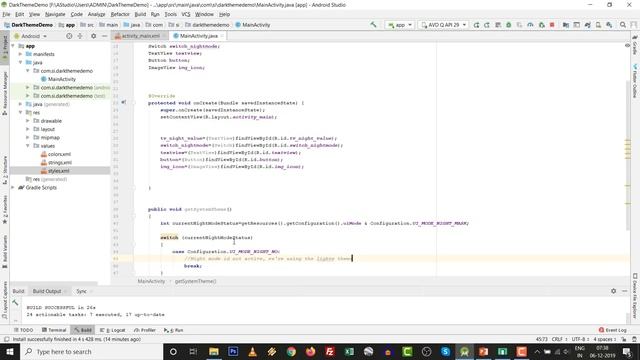 Dark Theme Night Mode implementation programmatically Android App Development Tutorial for beginner смотреть онлайн