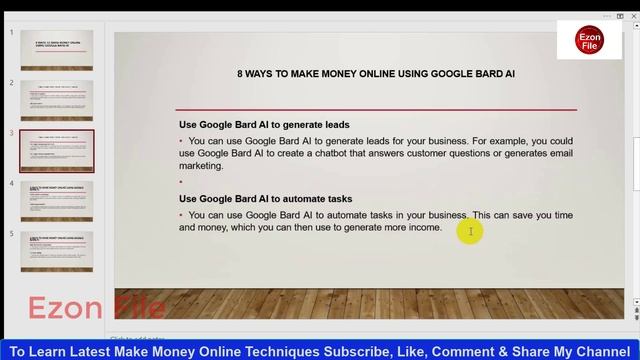 8 Ways to Make Money Online with Google Bard AI | How to Make Money Online | Ezon File смотреть онлайн