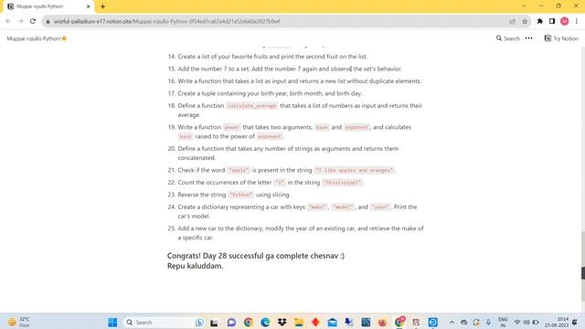 30 days Python Day-28 Solutions #28 смотреть онлайн