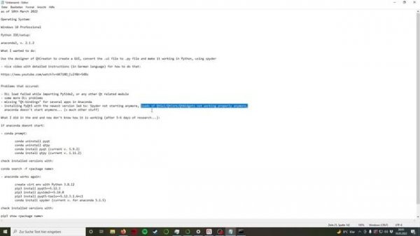 Python , PyQt5 , Qt Creator , DLL load error , missing Qt bindings , pyqt , anaconda
