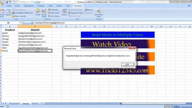 Excel VBA Macros: Mailsent To Multiple users through Outlook смотреть онлайн