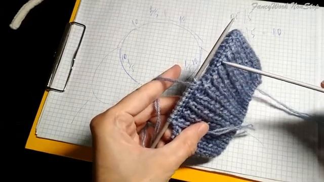 Шапка с отворотом с помпоном спицами. МАСТЕР КЛАСС!!! Как вязать двойные ушки. смотреть онлайн
