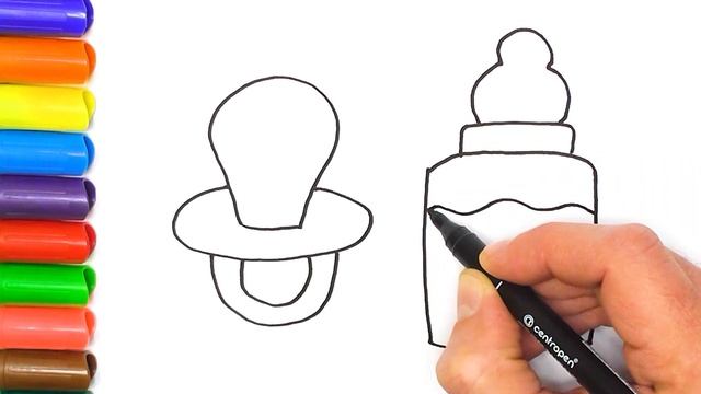 How to Draw Baby Bottle / Drawing set for baby смотреть онлайн
