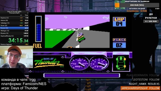 Days of Thunder (NES) - Speedrun WR by your_ex 1:07:16.30 смотреть онлайн
