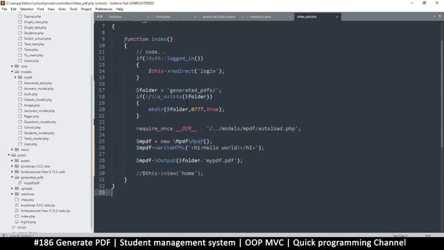 #186 Generate PDF | Student management system in PHP | OOP MVC | Quick programming tutorial смотреть онлайн