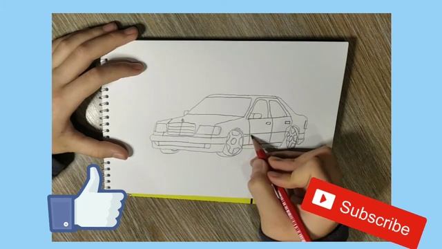 Учимся рисовать машину.Mercedes-Benz S-class w140 (s600). смотреть онлайн