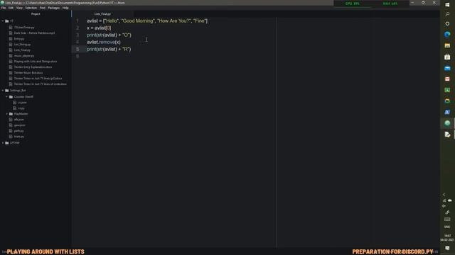 Playing Around With Lists!! | Preparation For Next Series - discord.py смотреть онлайн