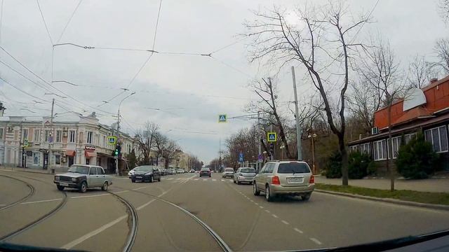 по улицам Краснодара: едем от ОКея на Минской до Авроры на Красной по Кубанской набережной смотреть онлайн