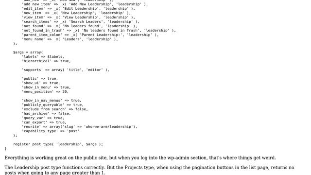 Wordpress: Custom Post Type Pagination Problem in Admin Section смотреть онлайн