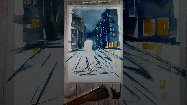 Последний трамвай. Как нарисовать зимний ночной город смотреть онлайн