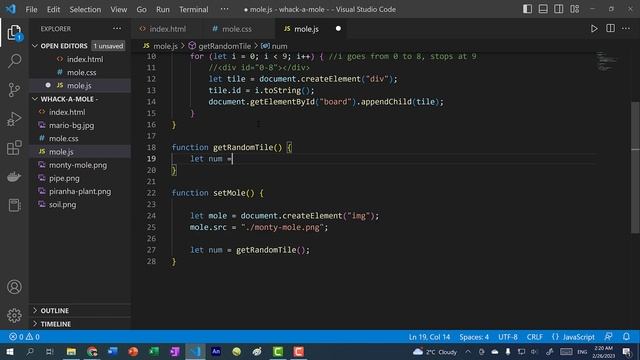 Whack a Mole Game in Javascript HTML CSS смотреть онлайн