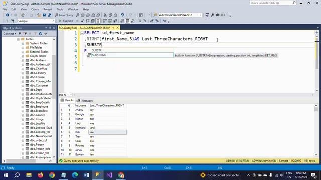 SQL Queries||How to extract last three characters of string using RIGHT and SUBSTRING? смотреть онлайн