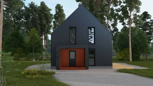 Дом в стиле БарнХаус/Проект дома из газобетона с кирпичным фасадом смотреть онлайн