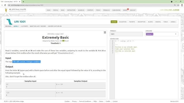 Problem Solving With Python in Bangla - URI Online Judge 1001 [ Extremely Basic ] смотреть онлайн