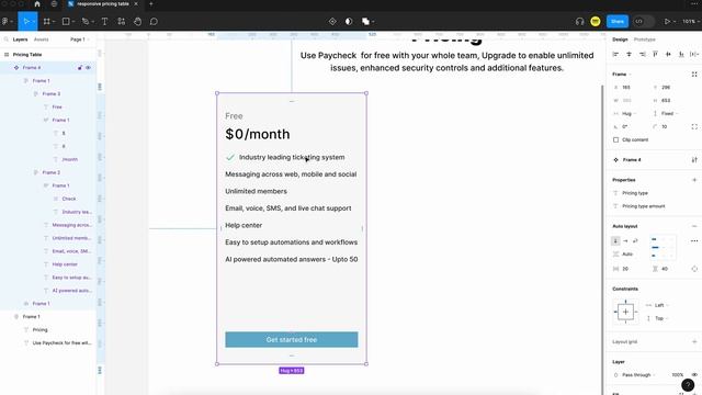 Figma autolayout - Responsive Pricing Table Tutorial смотреть онлайн