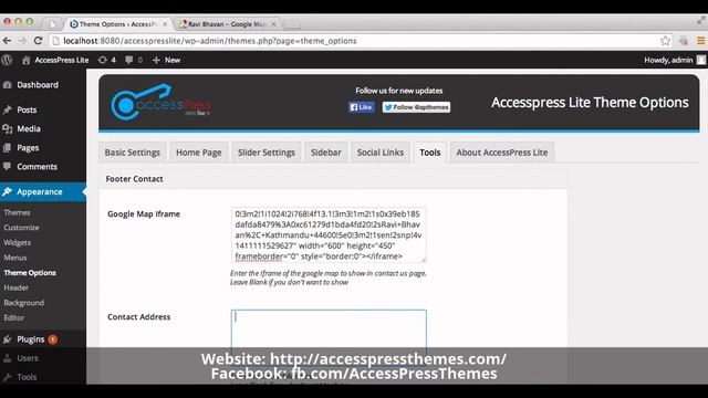 Free WordPress Theme AccessPress Lite - How to Set up Google Map and Contact Address | Tutorial смотреть онлайн
