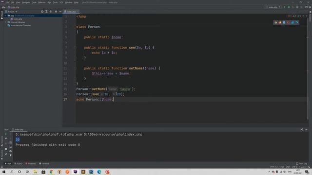 PHP курс для Laravel. 19. Статические методы и свойства в классах смотреть онлайн