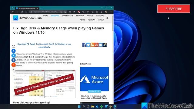 Fix High Disk & Memory Usage when playing Games on Windows 11/10 смотреть онлайн