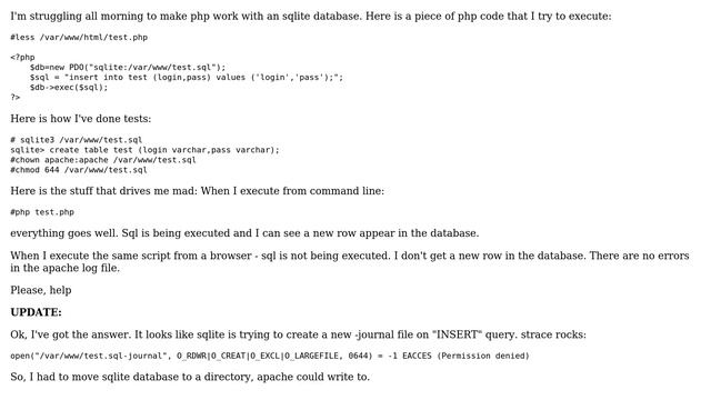 DevOps & SysAdmins: Can't get php+sqlite working смотреть онлайн